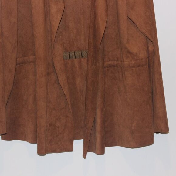 SOFT SURROUNDINGSShape Drape Suede Jacket cardigan  in Saddle Size large - Picture 7 of 9